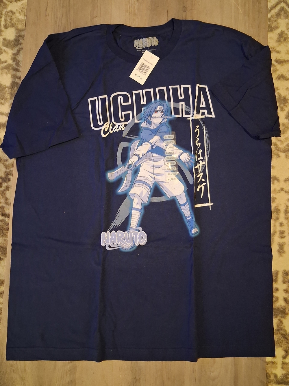 Men's Naruto Uchiha Clan Graphic Tee - Navy Blue